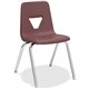 Lorell 18" Seat-height Student Stack Chairs - Four-legged Base - Burgundy - Polypropylene - 4 / Carton