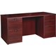 Lorell Prominence 2.0 Double-Pedestal Desk - 1" Top, 60" x 30"29" - 5 x File, Box Drawer(s) - Double Pedestal on Left/Right Side