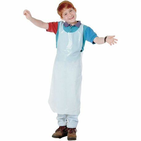 Baumgartens Kids Disposable Apron - Polyethylene - White - 100 / Pack