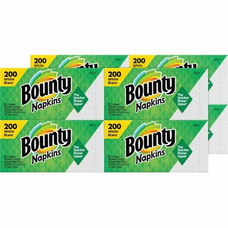 Bounty Quilted Napkins - 1 Ply - 12" x 12" - White - Paper - 1600 / Carton