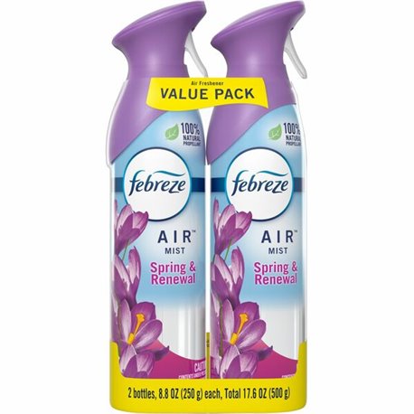 Febreze Air Spring/Renewal Spray Pack - Liquid - 8.8 fl oz (0.3 quart) - Spring & Renewal - 2 / Pack - Odor Neutralizer, VOC-fre