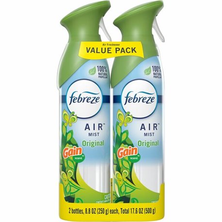 Febreze Air Freshener Spray - Spray - 8.8 fl oz (0.3 quart) - Gain Original - 12 / Carton - Odor Neutralizer, VOC-free