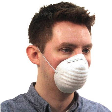 ProGuard Disposable Nontoxic Dust Mask - Pollen, Dust, Grass Protection - Polypropylene - White - Disposable, Elastic Band - 50 