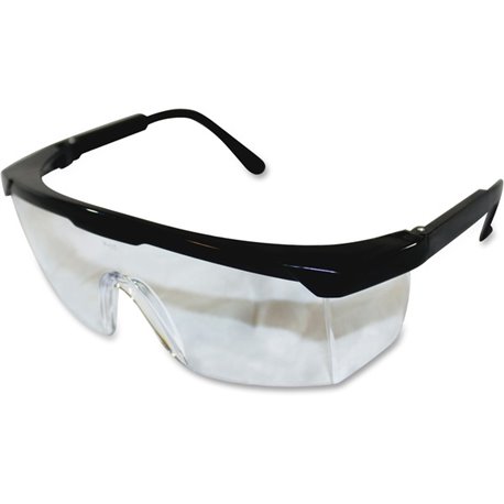 ProGuard Classic 801 Single Lens Safety Eyewear - Universal Size - Ultraviolet, Impact Protection - Polycarbonate - Black, Clear