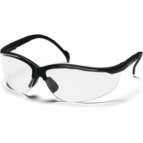 ProGuard 830 Series Style Line Safety Eyewear - Ultraviolet Protection - Polycarbonate - Clear, Black - Comfortable, Lightweight