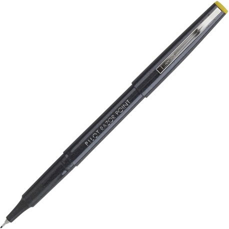 Pilot Razor Point Marker Pens - Extra Fine Pen Point - 0.3 mm Pen Point Size - Black - Black Plastic Barrel - Metal Tip - 1 Doze