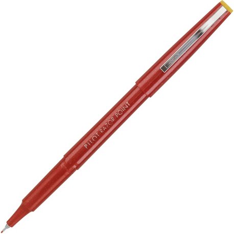 Pilot Razor Point Marker Pens - Extra Fine Pen Point - 0.3 mm Pen Point Size - Red - Red Plastic Barrel - Metal Tip - 1 Dozen