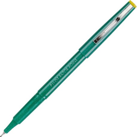 Pilot Razor Point Marker Pens - Extra Fine Pen Point - 0.3 mm Pen Point Size - Green - Green Plastic Barrel - Metal Tip - 1 Doze