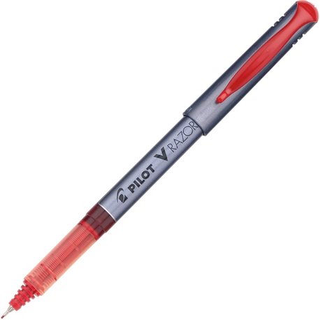 Pilot V Razor Point Marker Pens - Extra Fine Pen Point - 0.5 mm Pen Point Size - Red - Clear Plastic Barrel - 1 Dozen