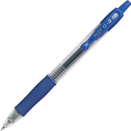 Pilot G2 Gel Ink Rolling Ball Pen - Extra Fine Pen Point - 0.5 mm Pen Point Size - Refillable - Retractable - Blue Gel-based Ink