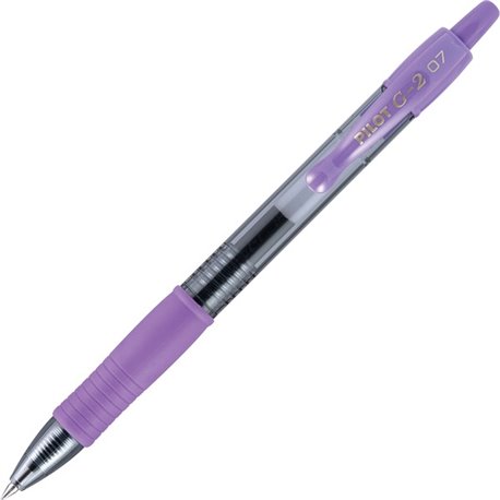 Pilot G2 Retractable Gel Ink Rollerball Pens - Fine Pen Point - 0.7 mm Pen Point Size - Refillable - Retractable - Purple Gel-ba