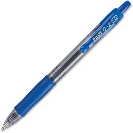 Pilot G2 Bold Point Retractable Gel Pens - Bold Pen Point - 1 mm Pen Point Size - Refillable - Retractable - Blue Gel-based Ink 