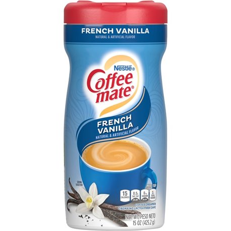Coffee mate French Vanilla Powdered Creamer Canister - Gluten-Free - French Vanilla Flavor - 0.94 lb (15 oz) Canister - 1Each - 