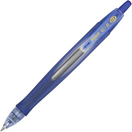 Pilot G6 Retractable Gel Pens - Fine Pen Point - 0.7 mm Pen Point Size - Refillable - Retractable - Blue Gel-based Ink - Blue Ru