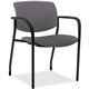 Lorell Advent Upholstered Stack Chairs with Arms - Ash Foam, Fabric Seat - Ash Foam, Fabric Back - Powder Coated, Black Tubular 