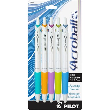 Pilot Acroball .7mm Retractable Pens - Fine Pen Point - 0.7 mm Pen Point Size - Refillable - Retractable - Black Advanced Ink In