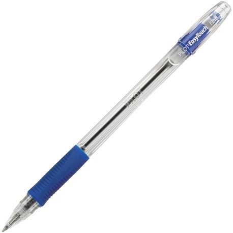 Pilot EasyTouch Ballpoint Pens - Fine Pen Point - 0.7 mm Pen Point Size - Refillable - Blue Oil Based Ink - Clear Barrel - 1 Doz