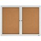 Quartet Enclosed Cork Bulletin Board for Outdoor Use - 36" Height x 48" Width - Brown Cork Surface - Hinged, Wear Resistant, Tea