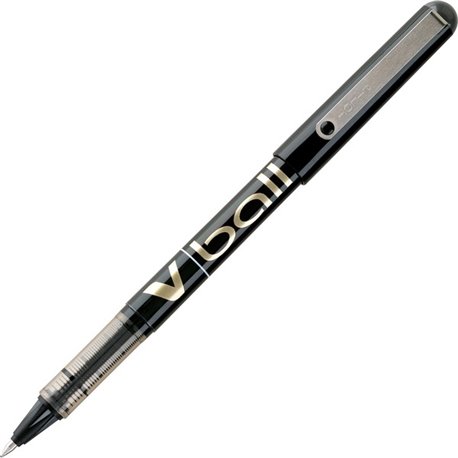 Pilot Vball Liquid Ink Pens - Fine Pen Point - 0.7 mm Pen Point Size - Black - Black Barrel - 1 Dozen