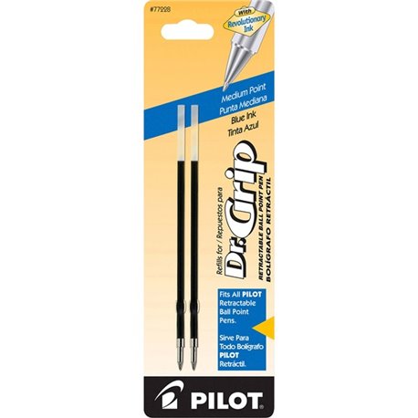 Pilot Dr. Grip Retractable Pen Refills - 1 mm, Medium Point - Blue Ink - 2 / Pack