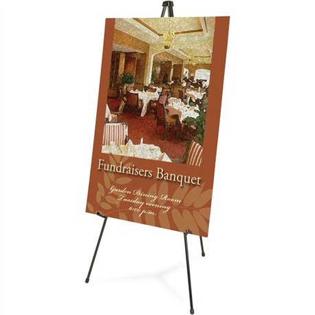 Quartet Heavy-Duty Instant Easel - Tripod Base - 10 lb Load Capacity - 63" Height - Steel, Metal - Black