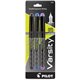 Pilot Varsity Disposable Fountain Pens - Medium Pen Point - Black, Blue, Purple - Black Barrel - 3 / Pack