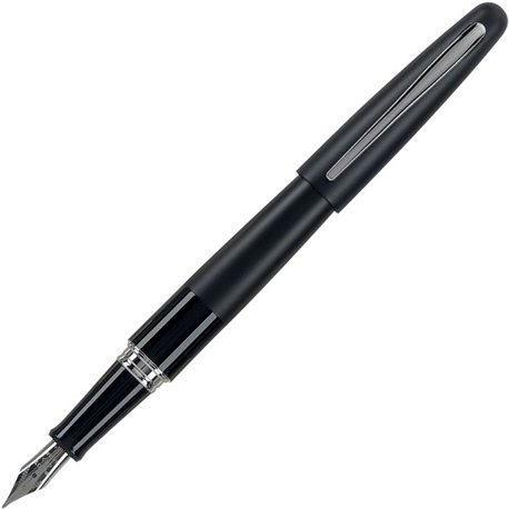 Pilot Metropolitan Collection Medium Nib Fountain Pen - Medium Pen Point - Refillable - Black - Black Brass Barrel - Stainless S