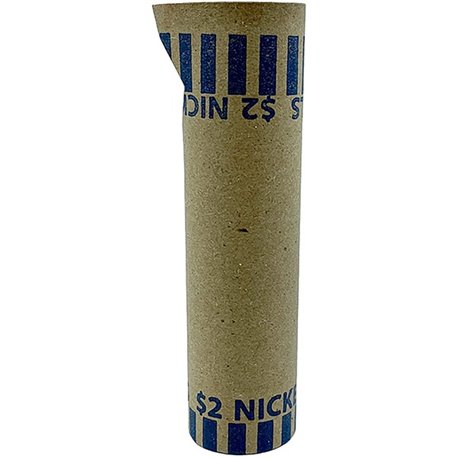 PAP-R Tubular Coin Wrappers - Total $2.00 in 40 Coins of 5� Denomination - Heavy Duty, Burst Resistant - Kraft - Blue - 1000 / B