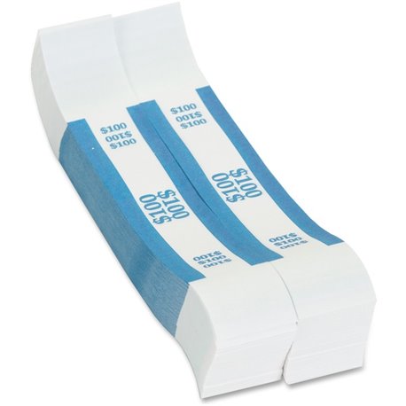 PAP-R Currency Straps - 1.25" Width - Total $100 in $1 Denomination - Self-sealing, Self-adhesive, Durable - 20 lb Basis Weight 