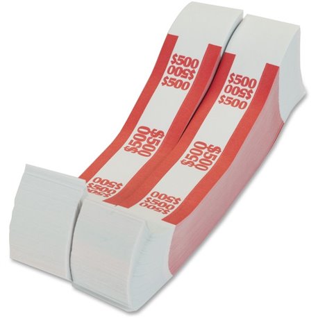 PAP-R Currency Straps - 1.25" Width - Total $500 in $5 Denomination - Self-sealing, Self-adhesive, Durable - 20 lb Basis Weight 