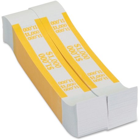 PAP-R Currency Straps - 1.25" Width - Total $1,000 in $10 Denomination - Self-sealing, Self-adhesive, Durable - 20 lb Basis Weig