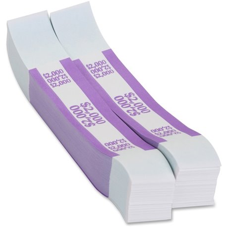 PAP-R Currency Straps - 1.25" Width - Total $2,000 in $20 Denomination - Self-sealing, Self-adhesive, Durable - 20 lb Basis Weig