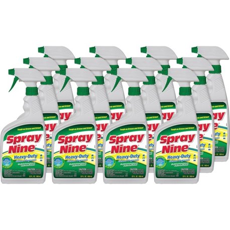 Spray Nine Heavy-Duty Cleaner/Degreaser w/Disinfectant - For Multi Surface - 22 fl oz (0.7 quart)Bottle - 12 / Carton - Disinfec