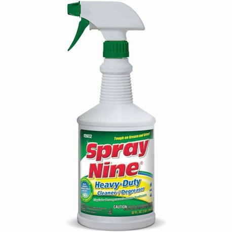 Spray Nine Heavy-Duty Cleaner/Degreaser w/Disinfectant - 32 fl oz (1 quart)Bottle - 1 Each - Disinfectant, Water Based, Petroleu