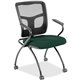 Lorell Mesh Back Nesting Training/Guest Chairs - Insight Forest Fabric Seat - Powder Coated Metal Frame - Four-legged Base - Bla