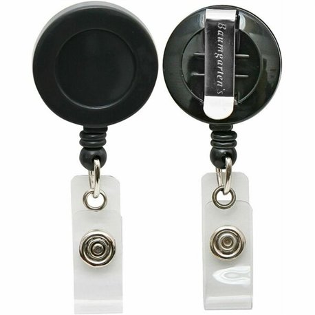 SICURIX Card Reel with Belt Clip - Plastic - 1 Each - Black
