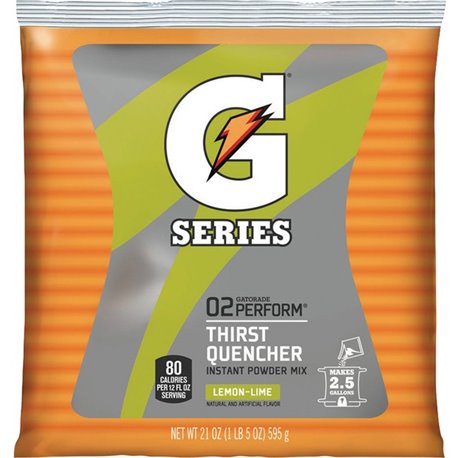 Gatorade Lemon/Lime Thirst Quencher Powder Mix - Powder - 1.31 lb - 2.50 gal Maximum Yield - Pouch - 1 / Pack