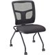 Lorell Training Room Guest Chairs - Black Fabric Seat - Mesh Back - Metal Frame - Rectangular Base - Black - 2 / Carton