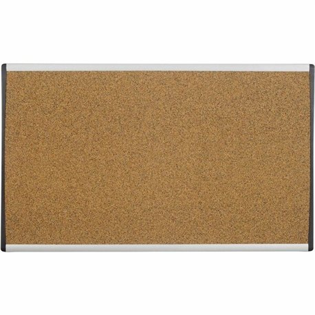 Quartet Arc Cubicle Bulletin Board - 18" Height x 30" Width - Brown Natural Cork Surface - Durable, Self-healing - Silver Alumin