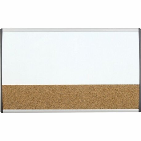 Quartet Arc Cubicle Combination Board - 30" (2.5 ft) Width x 18" (1.5 ft) Height - White Cork Surface - Silver Aluminum Frame - 