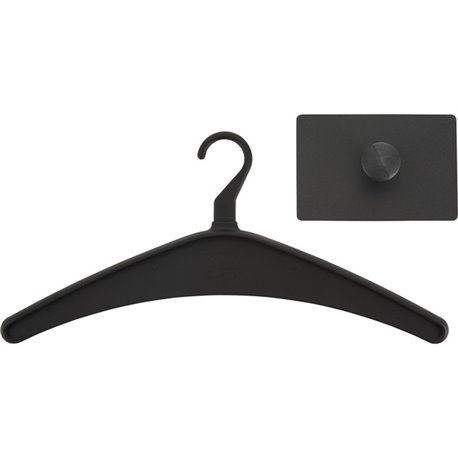 Quartet Single Post Magnetic Hook - 1 Hooks - 1 Hangers - for Coat, Jacket, Bag, Garment - Steel - Black - 1 Each