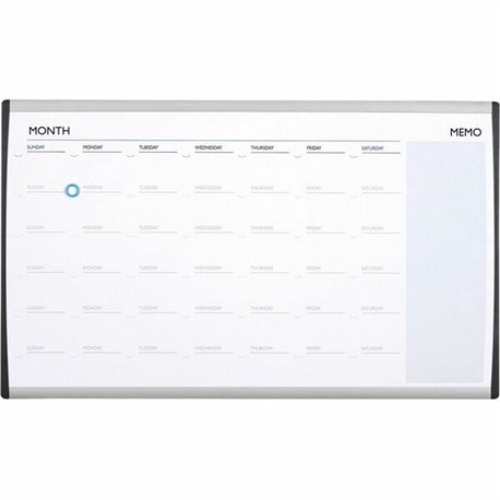 Quartet Arc Cubicle Whiteboard Calendar - 18" Height x 30" Width - White Natural Cork Surface - Magnetic, Calendar, Durable, Lig