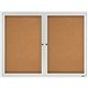 Quartet Enclosed Cork Bulletin Board for Outdoor Use - 36" Height x 48" Width - Brown Cork Surface - Hinged, Wear Resistant, Tea