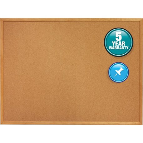 Quartet Classic Series Cork Bulletin Board - 24" Height x 18" Width - Brown Natural Cork Surface - Self-healing, Flexible, Durab