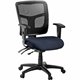 Lorell ErgoMesh Series Managerial Mid-Back Chair - Periwinkle Fabric Seat - Black Back - Black Frame - 5-star Base - 1 Each