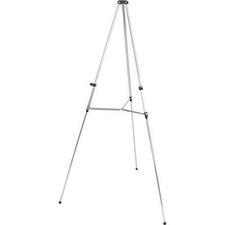 Quartet Lightweight Telescoping Display Easel - 25 lb Load Capacity - 66" Height - Aluminum, Steel, Metal - Silver