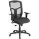 Lorell Executive Mesh High-back Swivel Chair - Black Fabric Seat - Steel Frame - Black - 1 Each