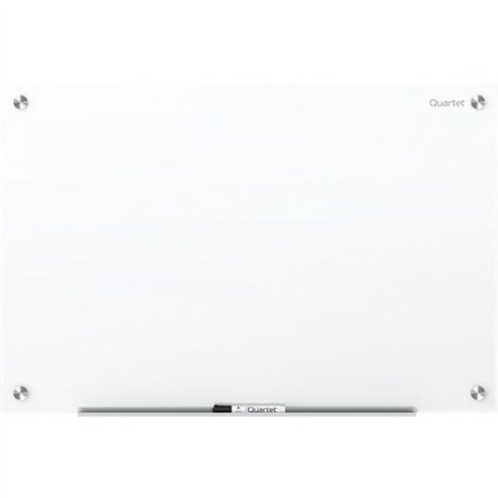 Quartet Magnetic Glass Dry-Erase Board - 36" (3 ft) Width x 24" (2 ft) Height - Brilliance White Tempered Glass Surface - Rectan