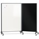 Quartet Motion Room Divider - 36" (3 ft) Width x 72" (6 ft) Height - White Porcelain Surface - Graphite Metal Frame - Magnetic -