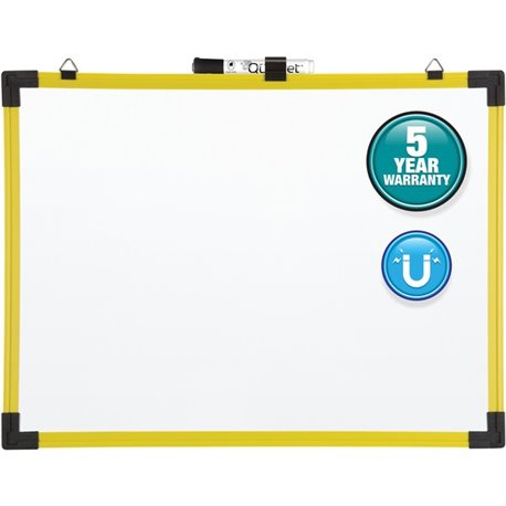 Quartet Industrial Magnetic Whiteboard - 48" (4 ft) Width x 36" (3 ft) Height - White Painted Steel Surface - Bright Yellow Alum